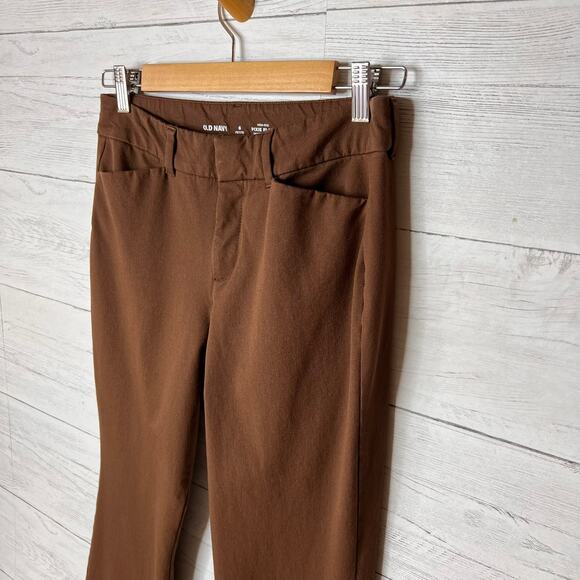 Old Navy Pants Womens Size 6 Petite Chocolate Brown High Rise Pixie Flare - Picture 8 of 16